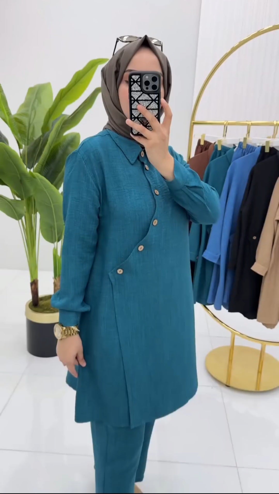Linen Buttoned Shirt & Trouser | Women Shirt Trouser | Luxi Wears