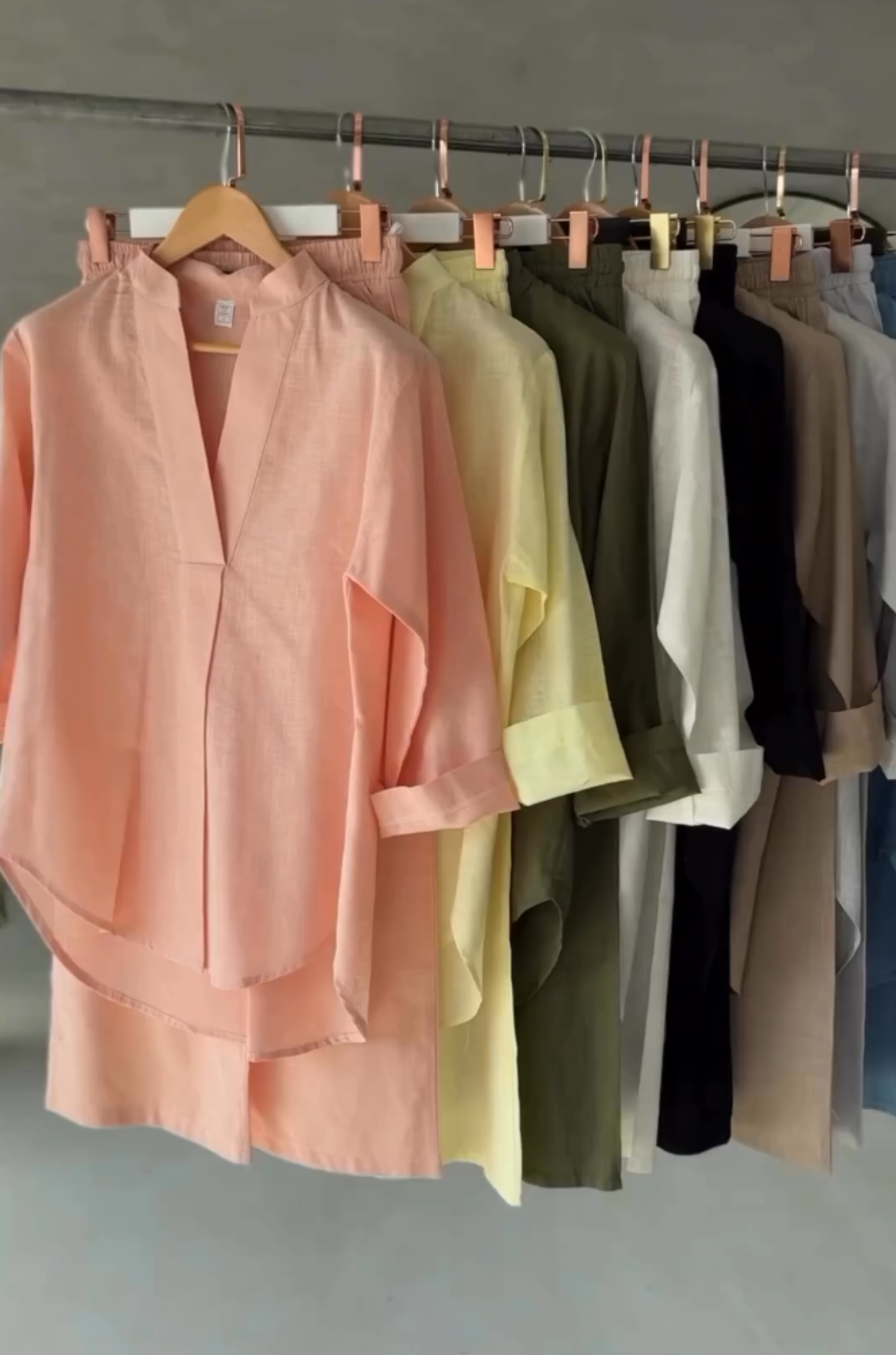 Offer Price Women's V-Neck Linen Shirt & Trouser Set T125A