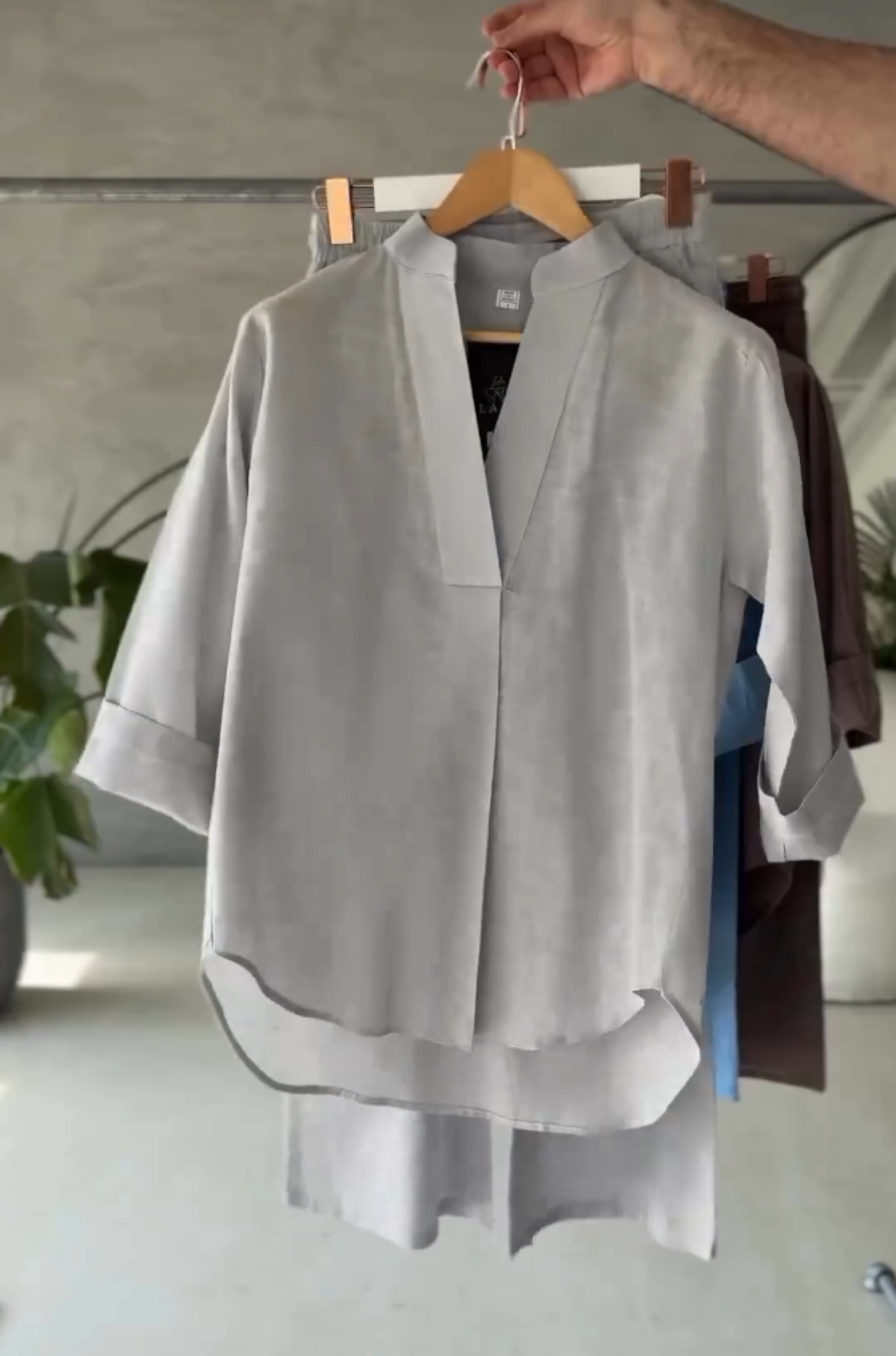 V-Neck Linen Shirt & Trouser | Casual Linen Two-Piece Set | Luxi Wears