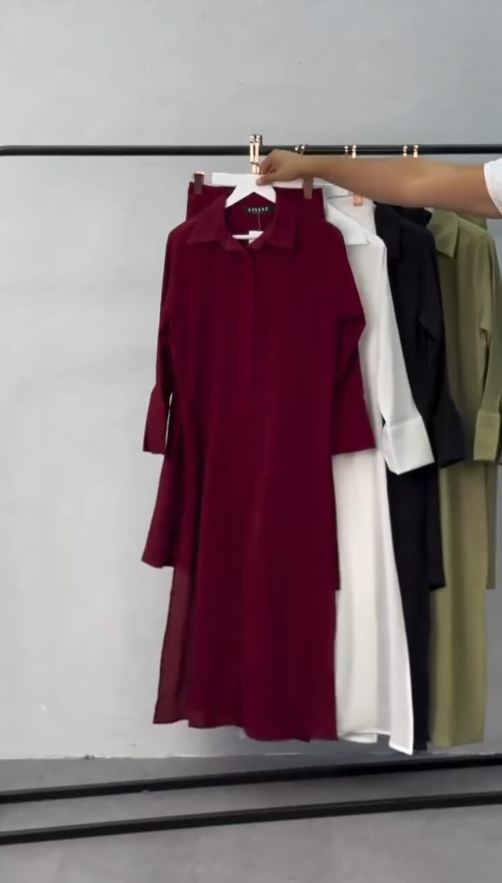 Women Stylish Coat Set | Long Shirt Outfit Set | Luxi Wears