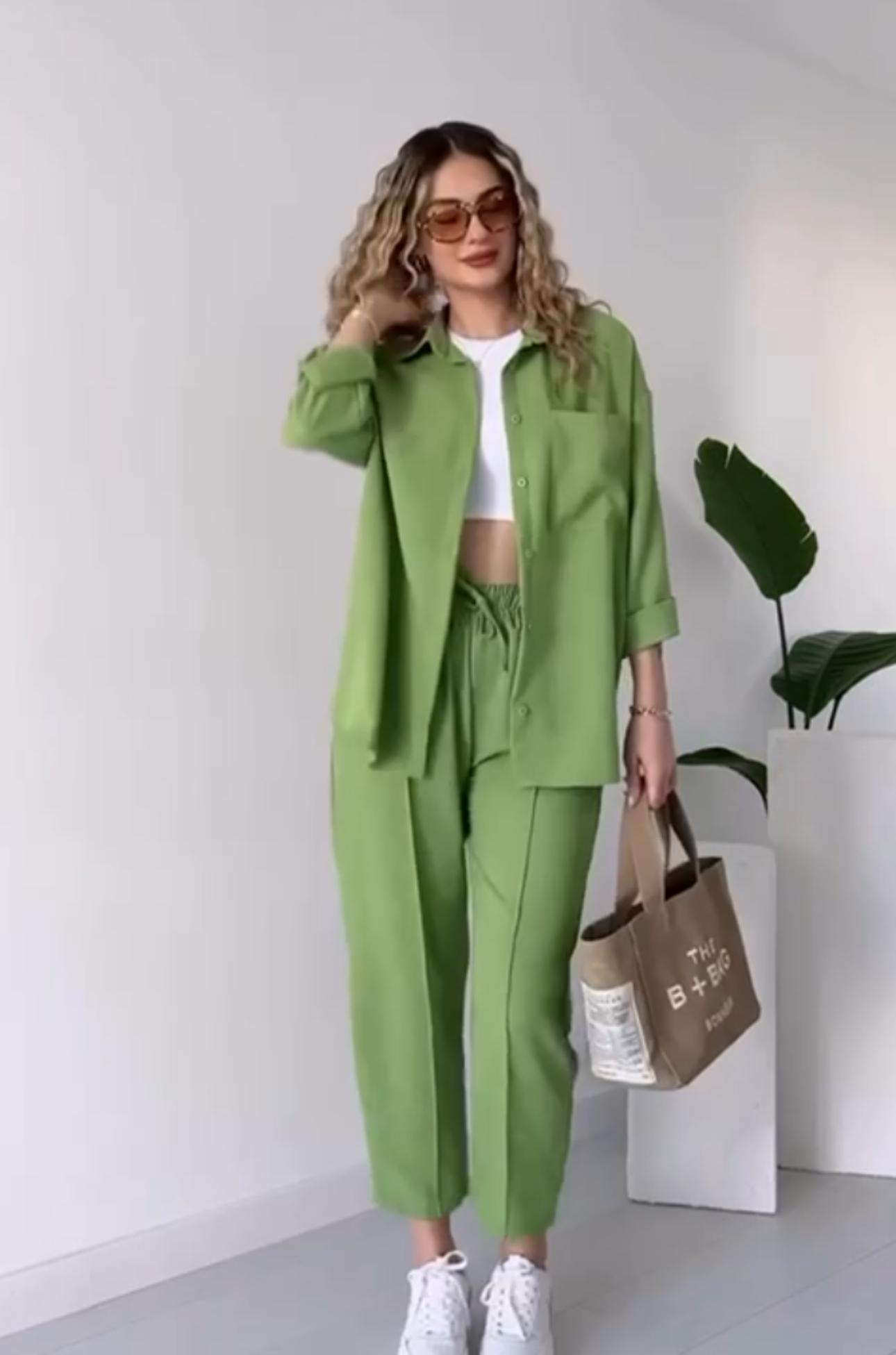 Women's Linen Shirt & Trouser Set