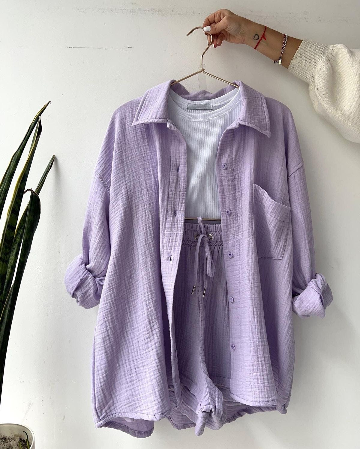 Women's Cotton Shirt & Short Set