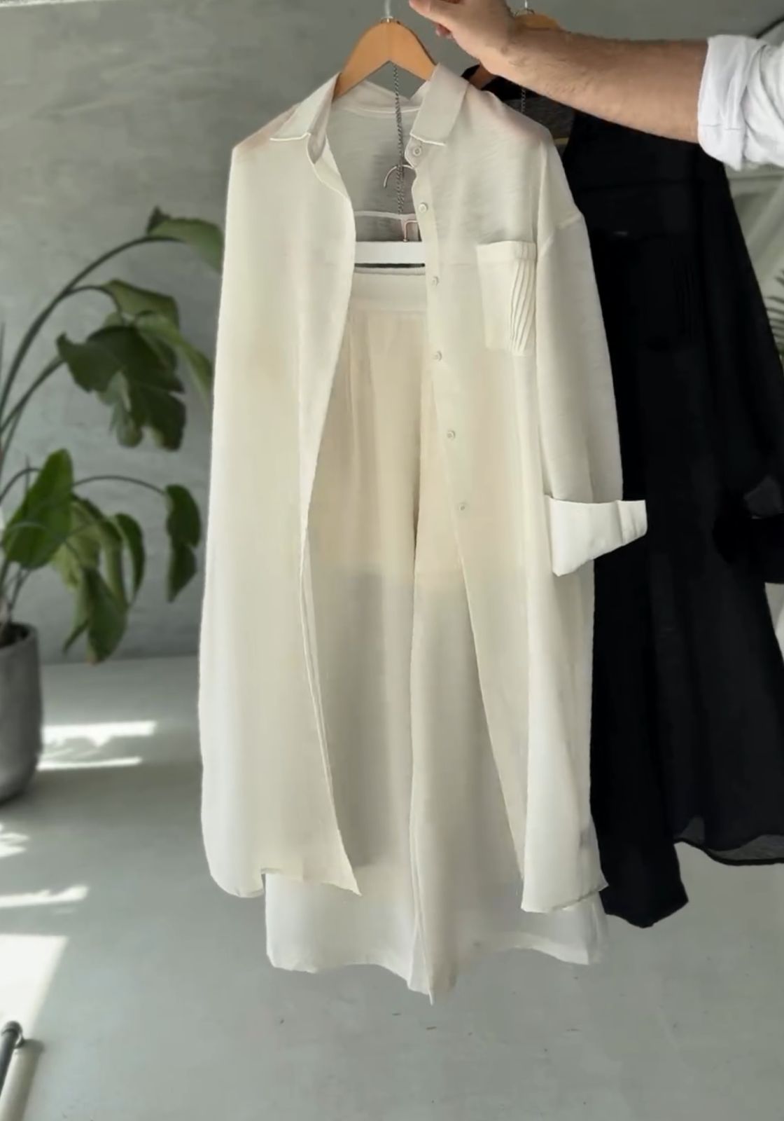 Women Linen Long Shirt & Plazo Set | Linen Shirt Plazo Set |Luxi Wears