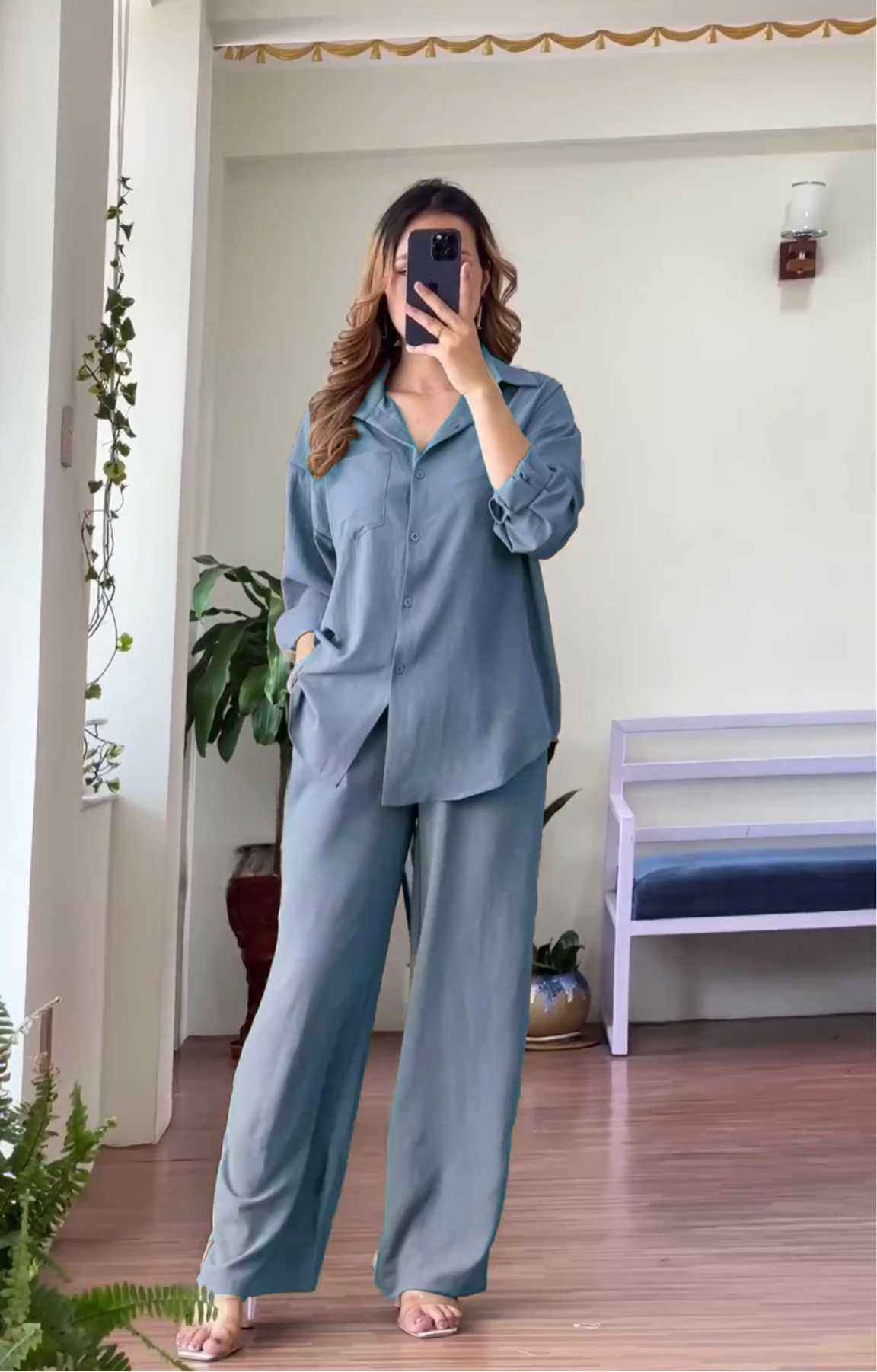 Ladies Linen Outfit Set | Linen Set For Women | Luxi Wears