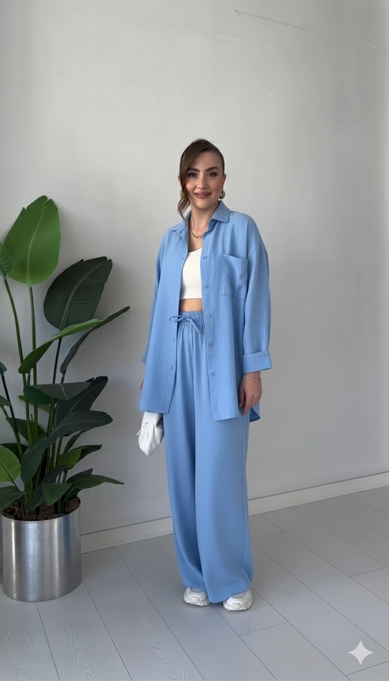 Women's Linen Shirt & Trouser Set