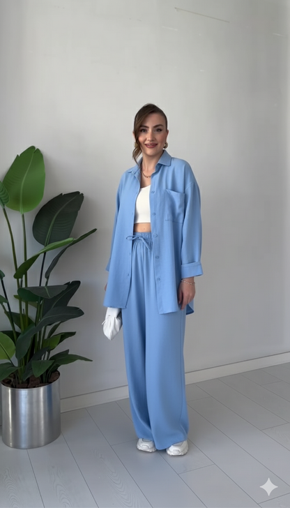 Women's Linen Shirt & Trouser Set