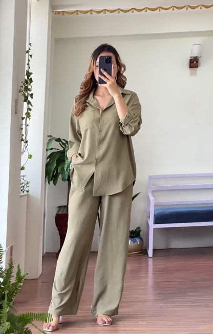 Ladies Linen Outfit Set | Linen Set For Women | Luxi Wears