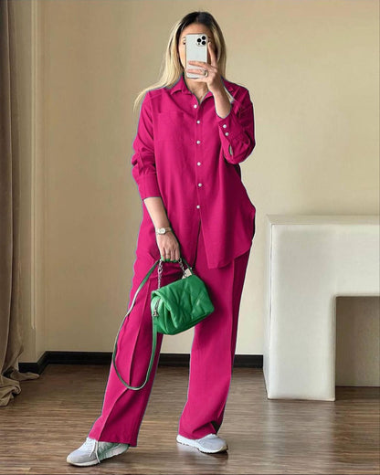 Women's Linen Shirt & Trouser Set