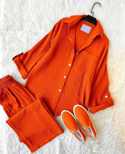 Women's Linen Shirt & Trouser Set