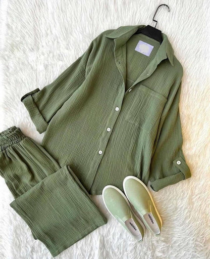 Women's Linen Shirt & Trouser Set