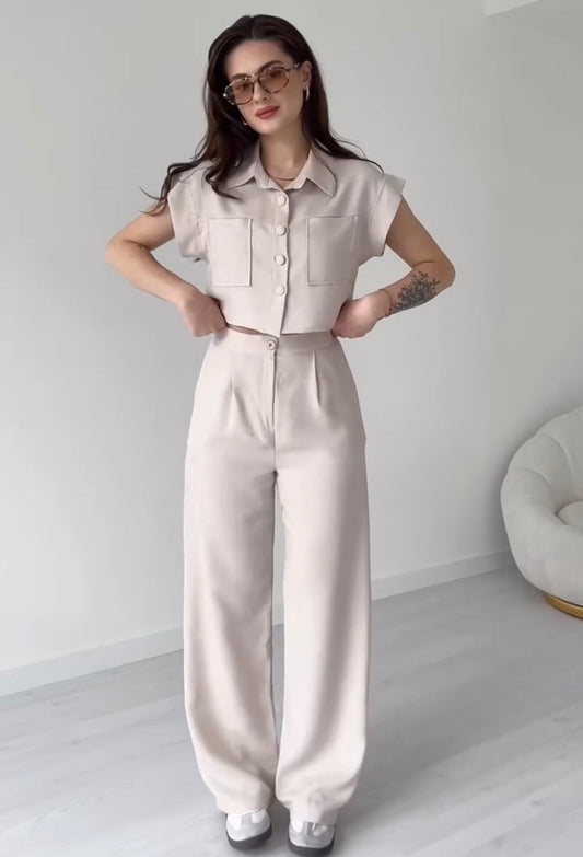 Women Poly Shirt & Trouser Set | Poly Shirt & Trouser | Luxi Wears