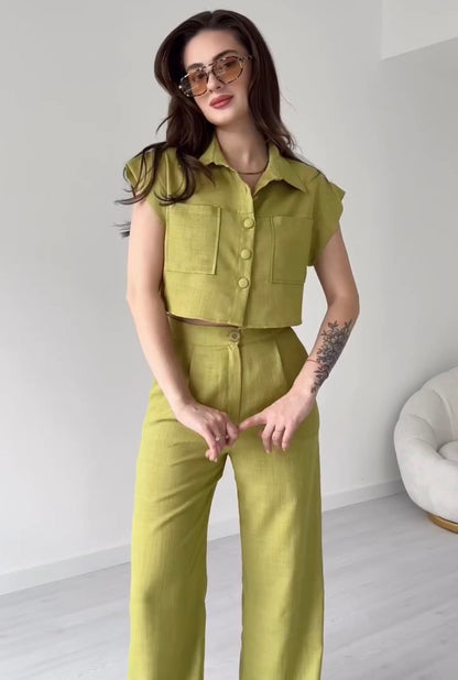 Women Poly Shirt & Trouser Set | Poly Shirt & Trouser | Luxi Wears