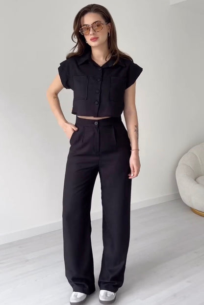 Women Poly Shirt & Trouser Set | Poly Shirt & Trouser | Luxi Wears