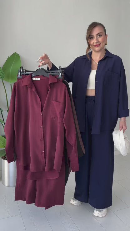 Women's Linen Shirt & Trouser Set